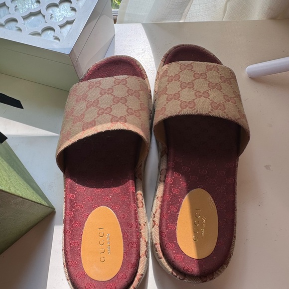 NIB Authentic Gucci Angelina platform slides - Picture 10 of 10